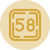 Fifty Eight Line Yellow Circle Icon vector