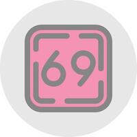 Sixty Nine Line Filled Light Circle Icon vector