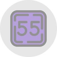 Fifty Five Line Filled Light Circle Icon vector