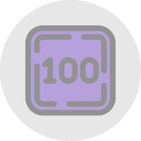 One Hundred Line Filled Light Circle Icon vector