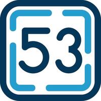 Fifty Three Line Blue Two Color Icon vector