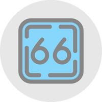 Sixty Six Line Filled Light Circle Icon vector