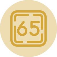 Sixty Five Line Yellow Circle Icon vector