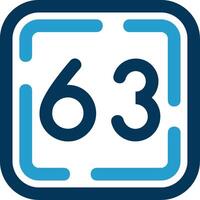 Sixty Three Line Blue Two Color Icon vector