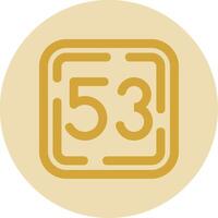 Fifty Three Line Yellow Circle Icon vector