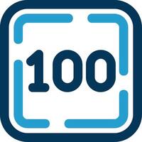 One Hundred Line Blue Two Color Icon vector