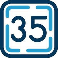 Thirty Five Line Blue Two Color Icon vector