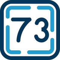 Seventy Three Line Blue Two Color Icon vector