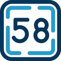 Fifty Eight Line Blue Two Color Icon vector