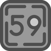 Fifty Nine Line Filled Greyscale Icon vector