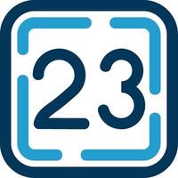 Twenty Three Line Blue Two Color Icon vector