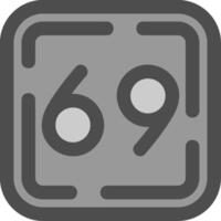 Sixty Nine Line Filled Greyscale Icon vector