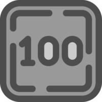 One Hundred Line Filled Greyscale Icon vector