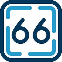 Sixty Six Line Blue Two Color Icon vector