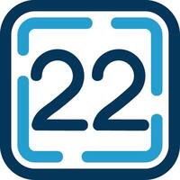 Twenty Two Line Blue Two Color Icon vector