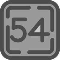 Fifty Four Line Filled Greyscale Icon vector