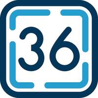 Thirty Six Line Blue Two Color Icon vector
