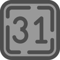 Thirty One Line Filled Greyscale Icon vector