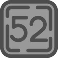 Fifty Two Line Filled Greyscale Icon vector