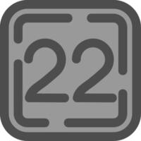 Twenty Two Line Filled Greyscale Icon vector