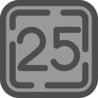 Twenty Five Line Filled Greyscale Icon vector