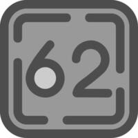 Sixty Two Line Filled Greyscale Icon vector