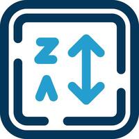 Alphabetical order Line Blue Two Color Icon vector