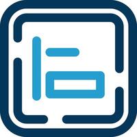 Left alignment Line Blue Two Color Icon vector