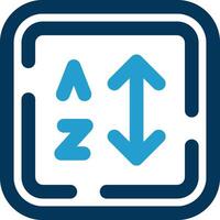 Alphabetical order Line Blue Two Color Icon vector