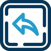 Left arrow Line Blue Two Color Icon vector