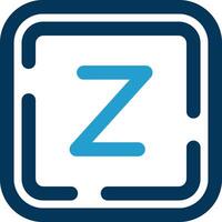 Letter z Line Blue Two Color Icon vector