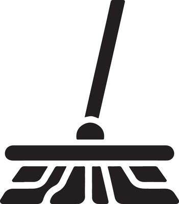 minimal Floor mop icon symbol, flat illustration, black color silhouette, white background 21