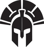 minimal Spartan helmet vector black color silhouette, white background 19