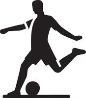 fútbol jugador actitud vector icono en plano estilo negro color silueta, blanco antecedentes 37