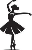 minimal Ballerina vector icon in flat style black color silhouette, white background 19