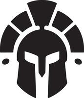 minimal Spartan helmet vector black color silhouette, white background 25