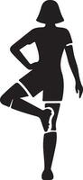 Soccer player pose vector icon in flat style black color silhouette, white background 5