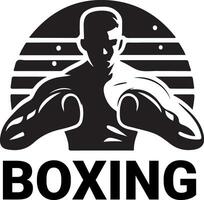 boxeo logo blanco antecedentes logotipos, vector silueta 7 7