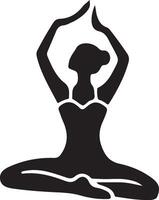 Ballerina Dance vector icon in flat style black color silhouette white background 29