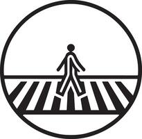 minimal Crosswalk icon vector, a man cross the road white background 10 vector