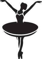 Ballerina Dance vector icon in flat style black color silhouette white background 2