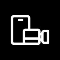 Video call Line Inverted Icon vector