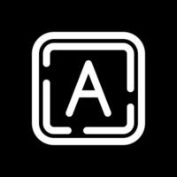 Letter a Line Inverted Icon vector