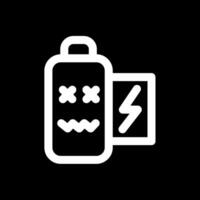 Battery dead Line Inverted Icon vector