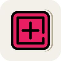 Add square Line Filled White Shadow Icon vector