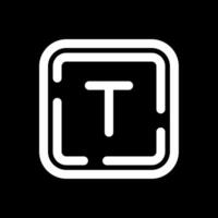 Letter t Line Inverted Icon vector
