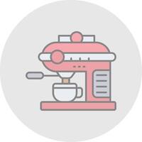 Coffee machine Line Filled Light Circle Icon vector