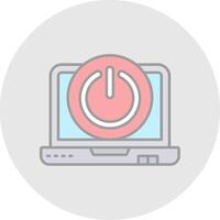 Power off Line Filled Light Circle Icon vector