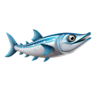 AI generated Amazing Sharp Blue Kingfish Isolated on White Transparent Background. png