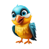 AI generated Cute Cartoon Parrot Bird Isolated On a Transparent Background png